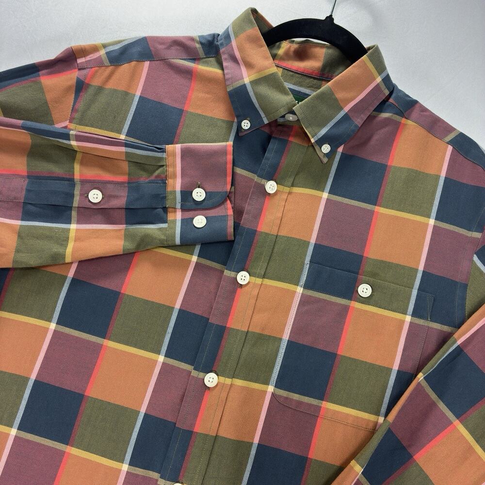 Orvis Men’s M Plaid Button Down Shirt Long Sleeve Cotton Stretch Multicolor